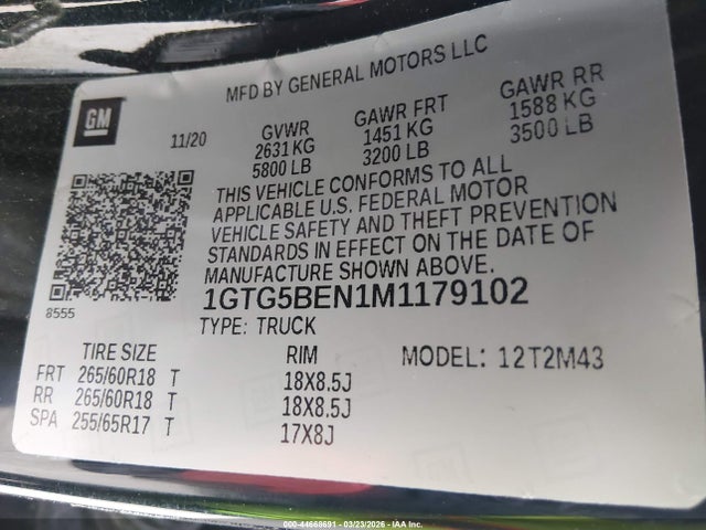 2021 GMC CANYON 2WD SHORT BOX ELEVATION STANDARD — фото 9