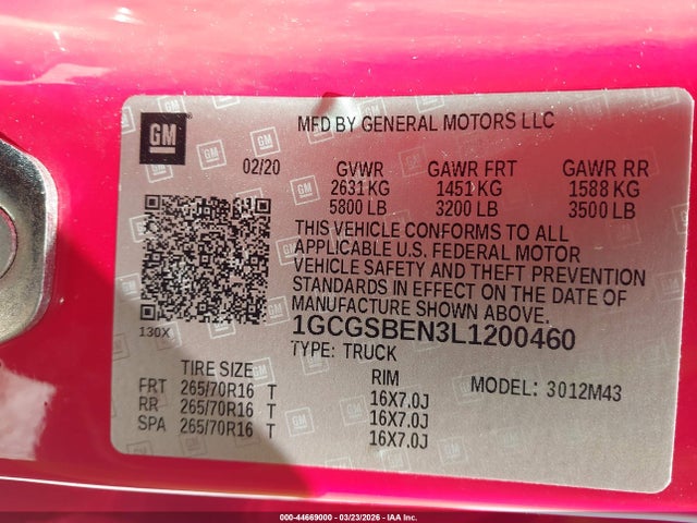 CHEVROLET COLORADO 2WD SHORT BOX WT - 9