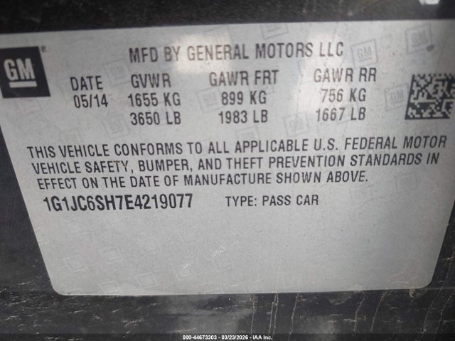 CHEVROLET SONIC LT AUTO - 9