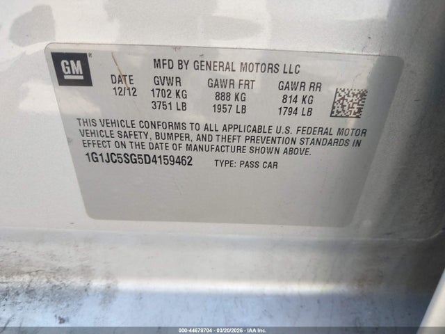 CHEVROLET SONIC LT AUTO - 9