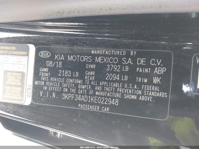2019 KIA FORTE S photo 9