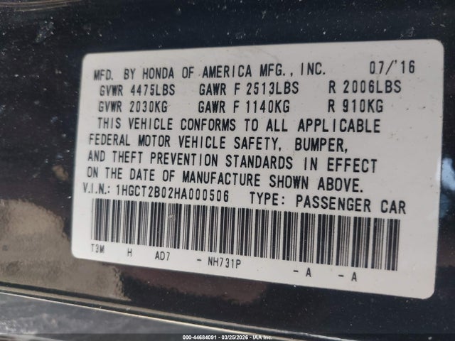 HONDA ACCORD TOURING V6 - 9