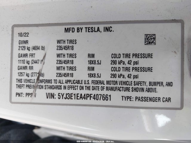 2023 Tesla MODEL 3 REAR-WHEEL DRIVE — фото 9