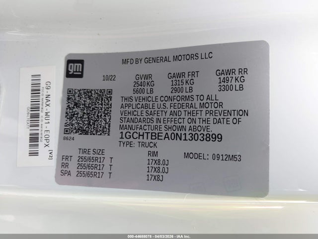 CHEVROLET COLORADO 4WD LONG BOX WT - 9