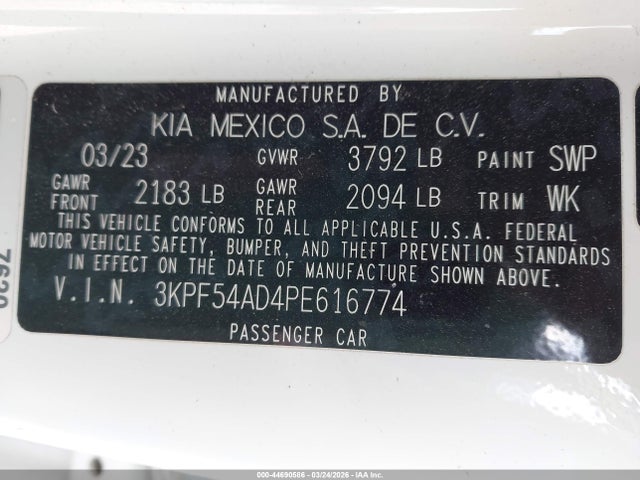2023 KIA FORTE GT-LINE photo 9