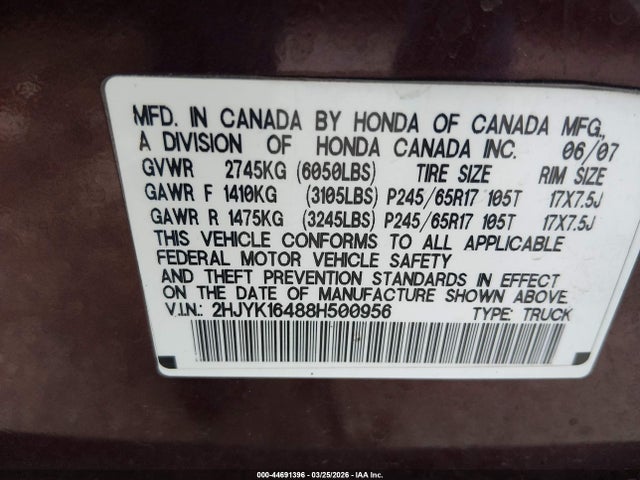 HONDA RIDGELINE RTS - 9