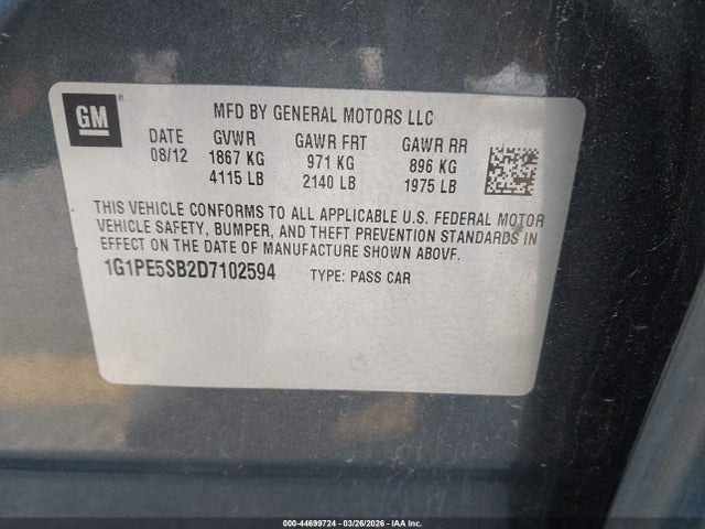 CHEVROLET CRUZE 2LT AUTO - 9