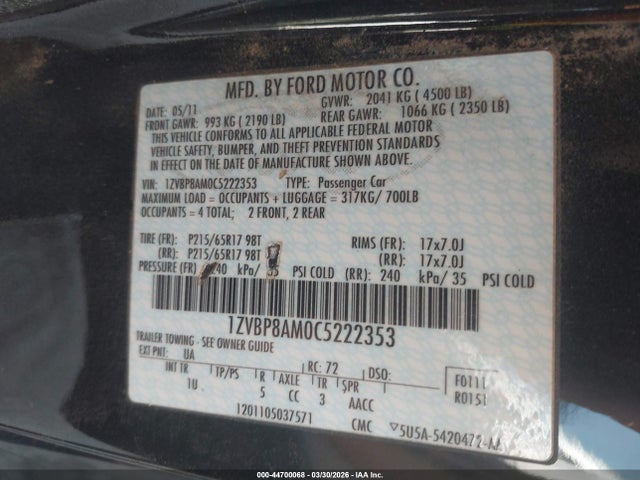 FORD MUSTANG V6 - 9