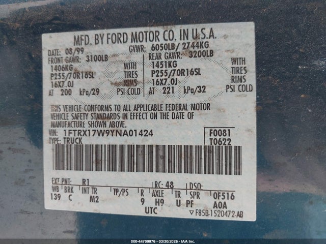 FORD F-150 LARIAT/WORK SERIES/XL/XLT - 9