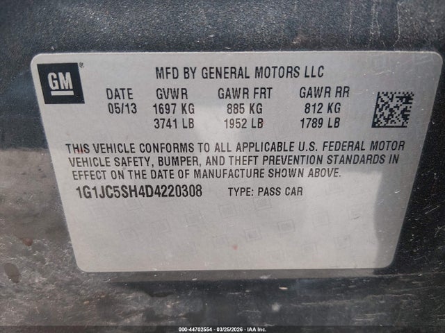 CHEVROLET SONIC LT AUTO - 9