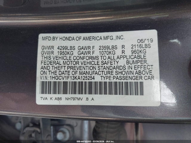 صورة 9 لـ 2019 Honda ACCORD LX