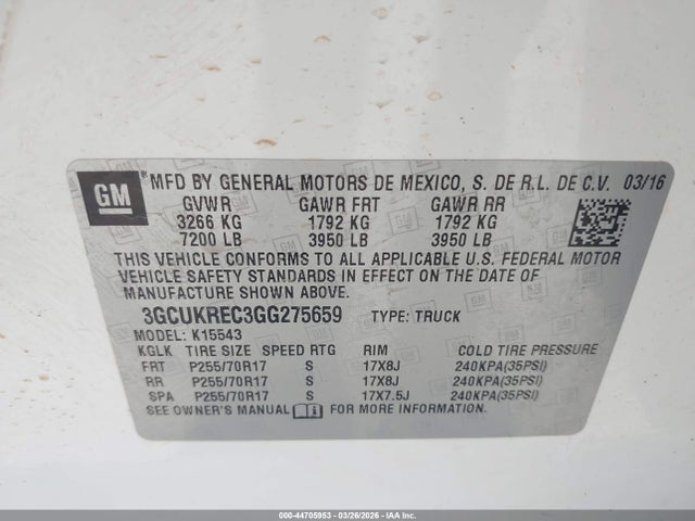صورة 9 لـ 2016 Chevrolet SILVERADO 1500 1LT