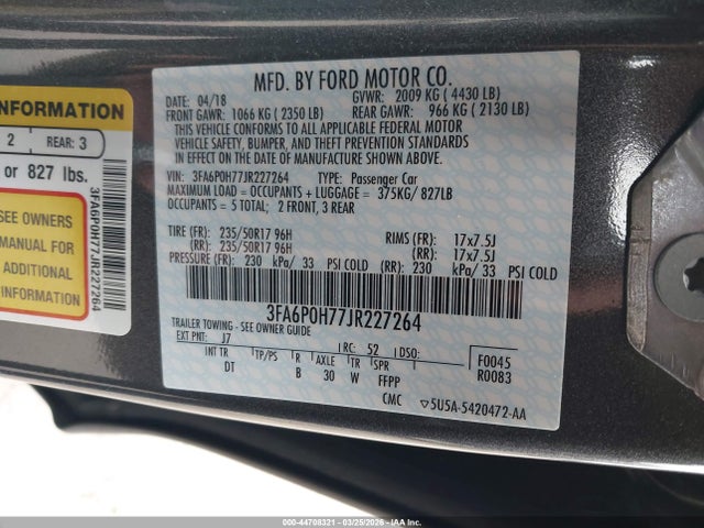 2018 FORD FUSION SE — фото 9