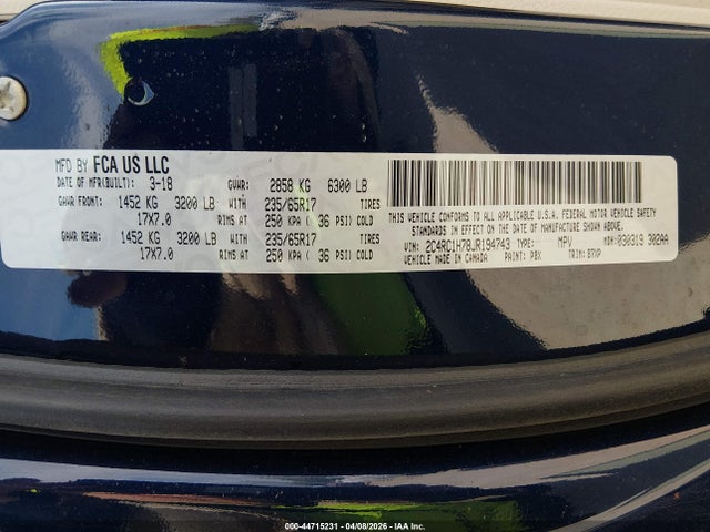 2018 CHRYSLER PACIFICA HYBRID TOURING PLUS 9