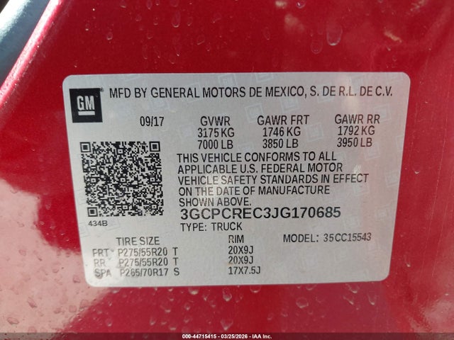 2018 Chevrolet SILVERADO 1500 1LT 照片 9