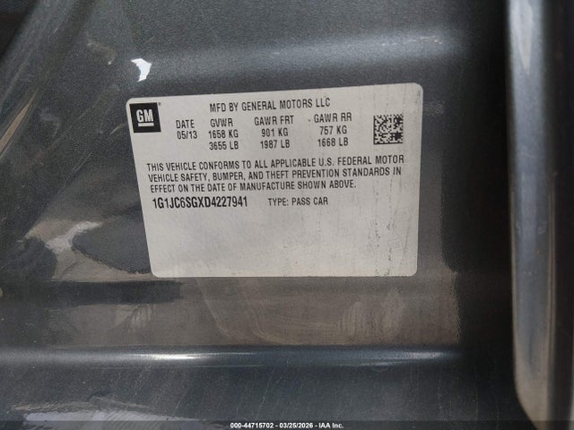 CHEVROLET SONIC LT AUTO - 9