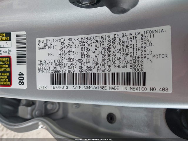 2011 Toyota TACOMA PRERUNNER V6 photo 9