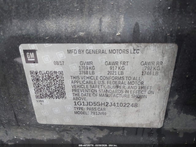 CHEVROLET SONIC LT AUTO - 9