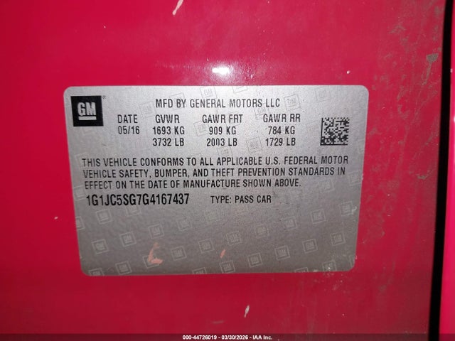 CHEVROLET SONIC LT AUTO - 9