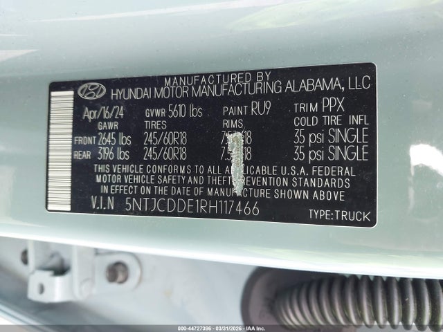 HYUNDAI SANTA CRUZ SEL - 9