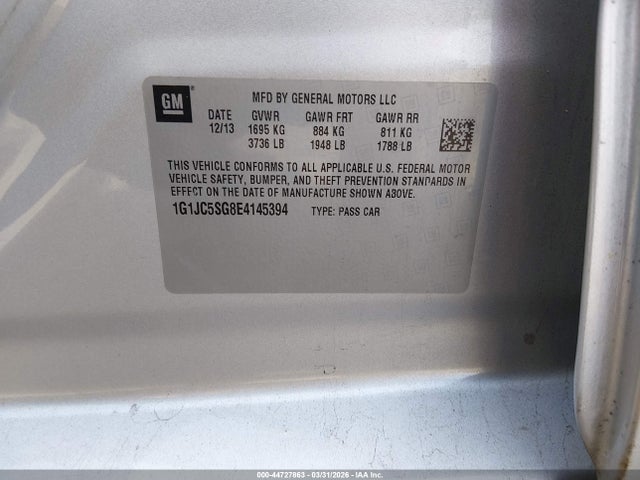 CHEVROLET SONIC LT AUTO - 9