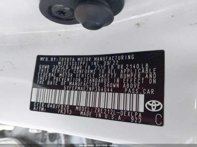 2022 Toyota COROLLA LE 照片 9