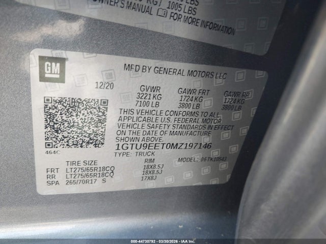 2021 GMC SIERRA 1500 4WD SHORT BOX AT4 — миниатюра 9