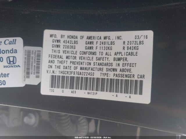 HONDA ACCORD TOURING - 9