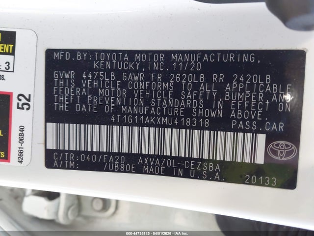 صورة 9 لـ 2021 Toyota CAMRY SE