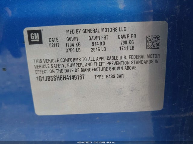 CHEVROLET SONIC LS AUTO - 9