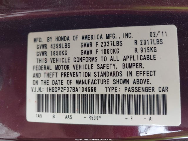 HONDA ACCORD 2.4 LX - 9