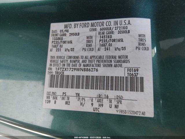 FORD F-150 STANDARD/XL/XLT - 9