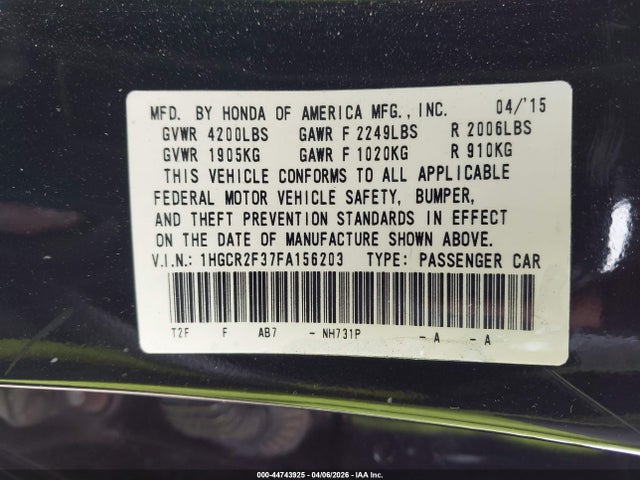 صورة 9 لـ 2015 Honda ACCORD LX
