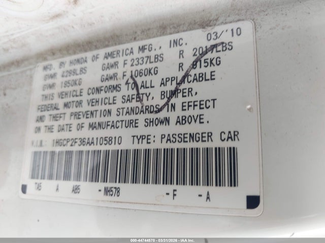 HONDA ACCORD 2.4 LX - 9