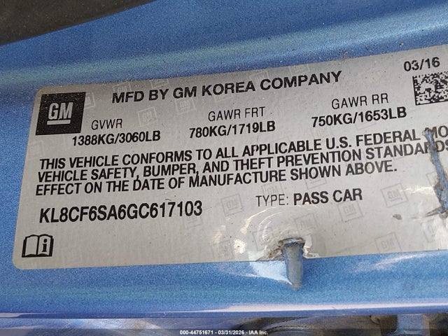 CHEVROLET SPARK 2LT CVT - 9