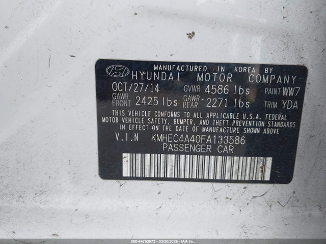 HYUNDAI SONATA HYBRID - 9