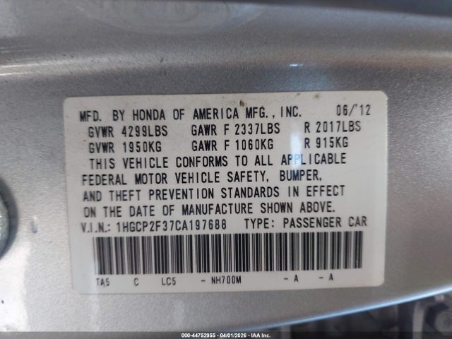 HONDA ACCORD 2.4 LX - 9