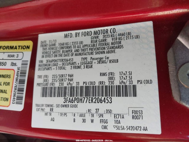 2014 FORD FUSION SE 照片 9