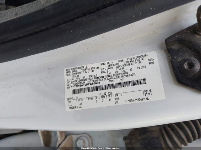 2019 Ford F-250, VIN: 1FT7W2AT9KEG85638