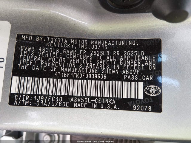 صورة 9 لـ 2015 Toyota CAMRY LE
