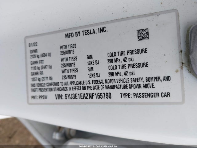 صورة 9 لـ 2022 Tesla MODEL 3 REAR-WHEEL DRIVE