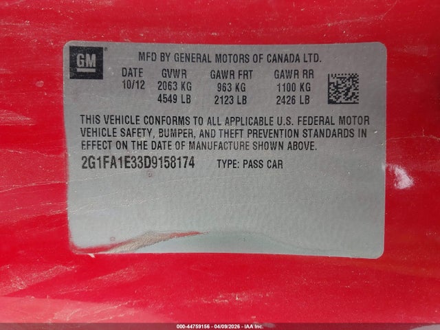 2013 Chevrolet CAMARO 2LS 照片 9
