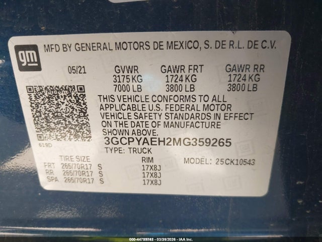 CHEVROLET SILVERADO 1500 4WD SHORT BED WT - 9