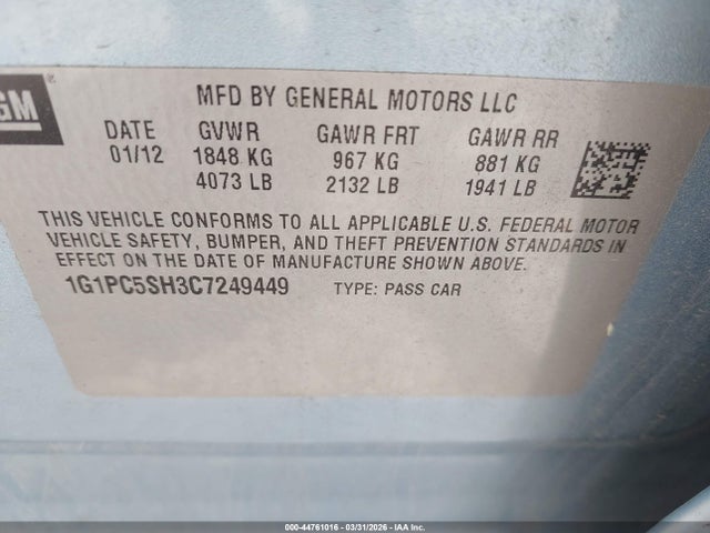 CHEVROLET CRUZE LS - 9