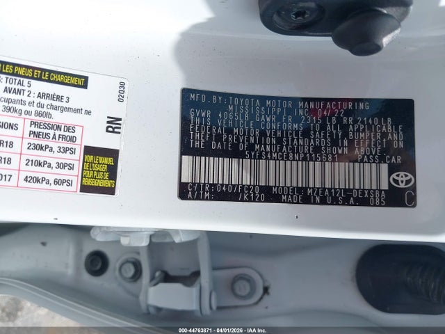 2022 Toyota COROLLA SE photo 9