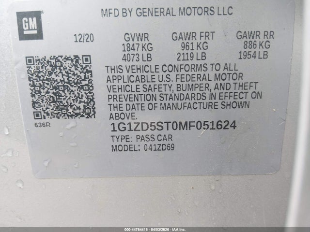 2021 Chevrolet MALIBU FWD LT 照片 9