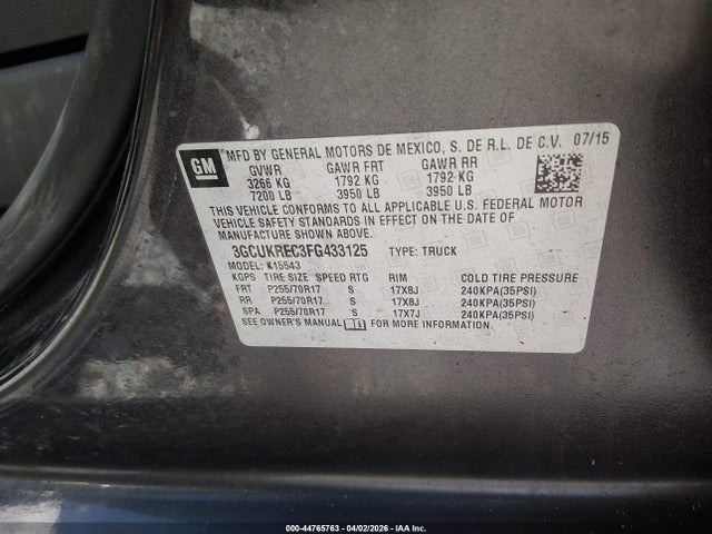 صورة 9 لـ 2015 Chevrolet SILVERADO 1500 1LT