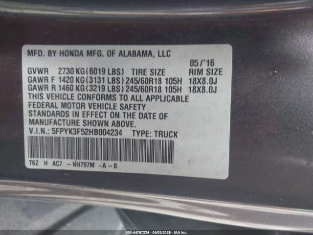 HONDA RIDGELINE - 9