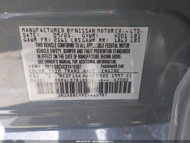 2025 NISSAN SENTRA SV 9