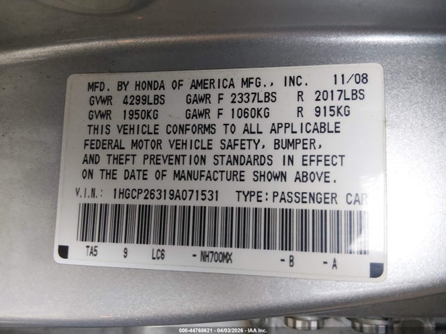 HONDA ACCORD 2.4 LX - 9